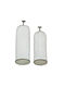 Artekko Tabletop Metallic Lanterns Set Gray 33x33x90cm 2pcs