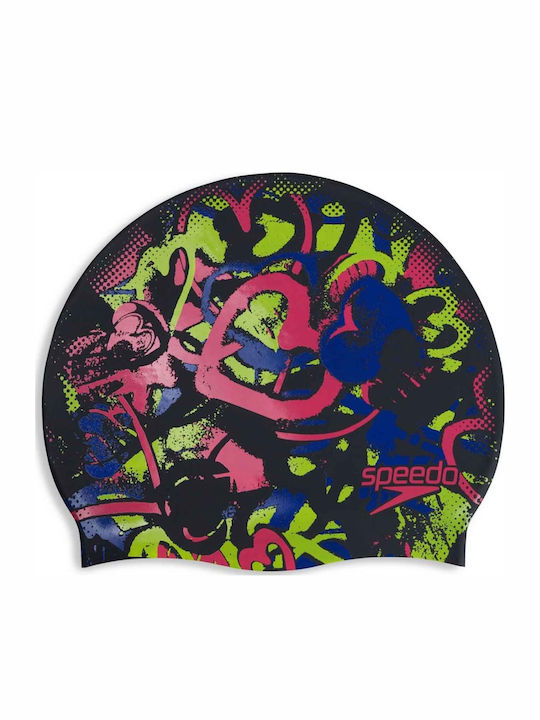 Speedo Printed Σκουφάκι Κολύμβησης Παιδικό από Σιλικόνη Μαύρο