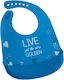 Gamberritos Kids Waterproof Bib Silicone with Button & Pocket Blue
