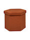 Stool For Living Room With Storage Space Wooden A-s Jaiko Ambre 40x38x46cm