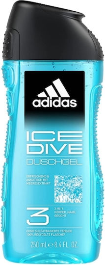 adidas Ice Dive 3-in-1 Αφρόλουτρο σε Gel για Άνδρες για Θρέψη 250ml