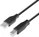 TB Touch USB 2.0 Cable USB-A male - USB-B male Μαύρο AKTBXKU1PABW18B