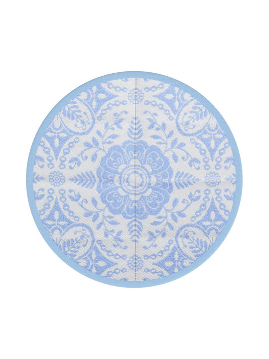 vidaXL Rug Outdoor Round Blue