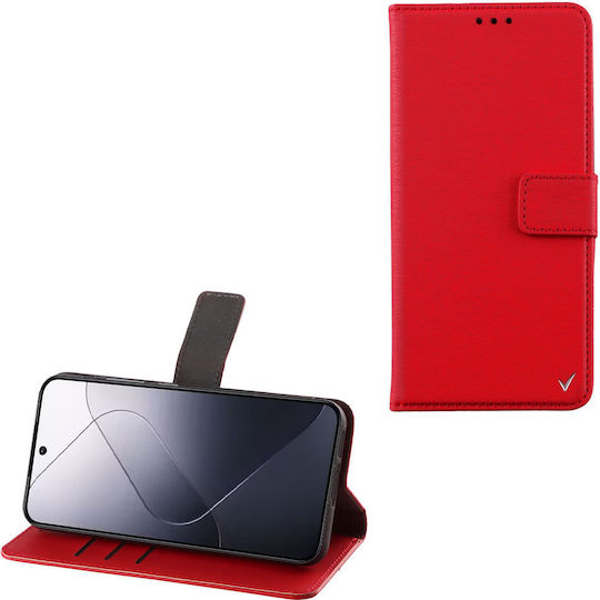 Volte-tel Θηκη Xiaomi 14 5g 6 36" Allure Magnet Book Stand Clip Red