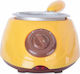 Electric Fondue Pot for 2 Persons Yellow 25W 19x10x14.5cm