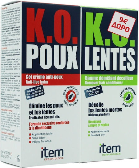 Item K.O POUX Αντιφθειρικό Σετ για Πρόληψη & Αντιμετώπιση των Ψειρών 100ml