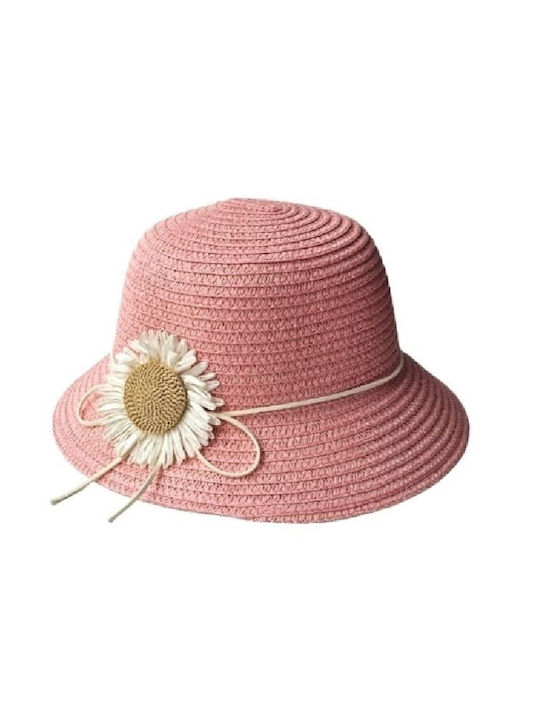 MI-TU Exclusive Παιδικό Καπέλο Ψάθινο Ροζ