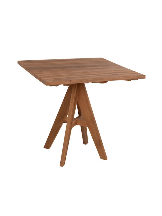 Garten- und Terrassentisch für Kleine Außenbereiche aus Teak Leo 80x80x75cm