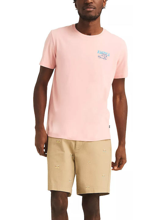 Nautica Herren T-Shirt Kurzarm Rosa