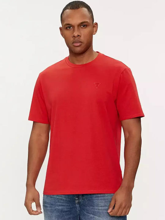 Guess Cn Basic T-shirt Bărbătesc cu Mânecă Scurtă RED