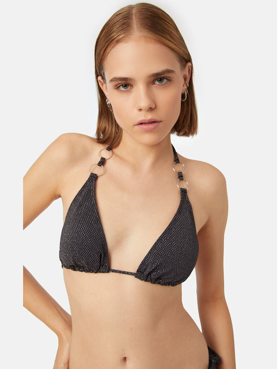 Minerva Underwire Triangle Bikini Top with Adjustable Straps Black