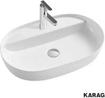 Karag Vessel Sink Porcelain 61x40x12cm White