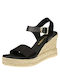 Ragazza Women's Leather Ankle Strap Platforms Black