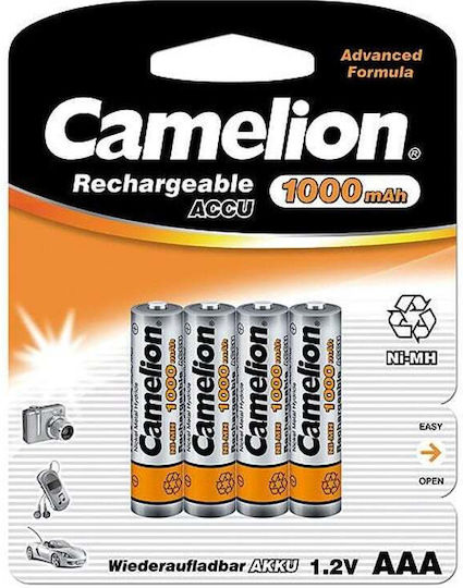 Camelion Επαναφορτιζόμενες Μπαταρίες AAA Ni-MH 1000mAh 1.2V 4τμχ