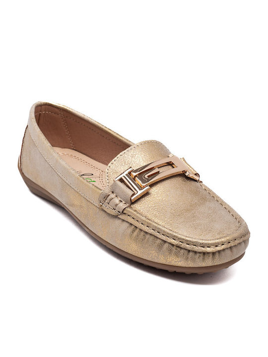 Women's Moccasins in Gold Color