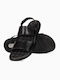Leder Herrensandalen in Schwarz Farbe