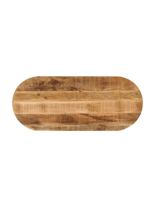 vidaXL Oval Table Surface made of Solid Wood in Brown Color 80x40x2.5cm 370102 1pcs