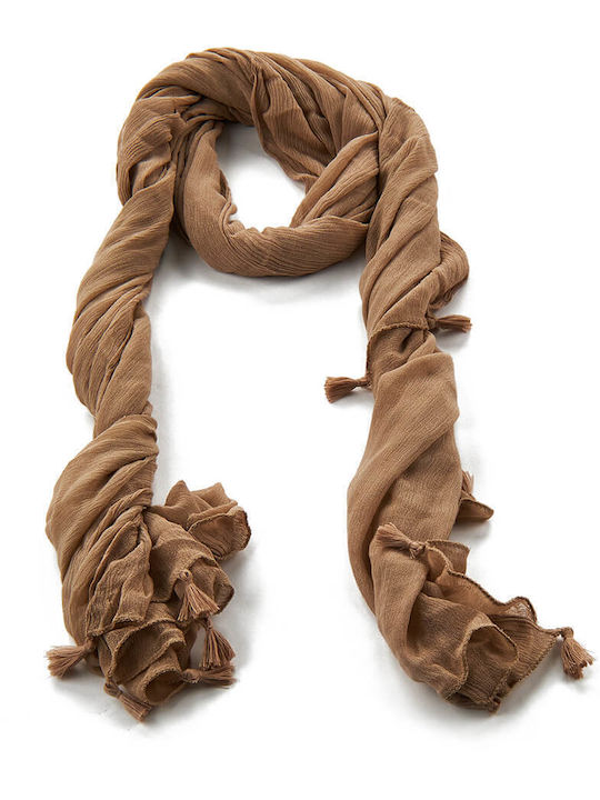 Green Women's Scarf 03-2364 Viscose Camel