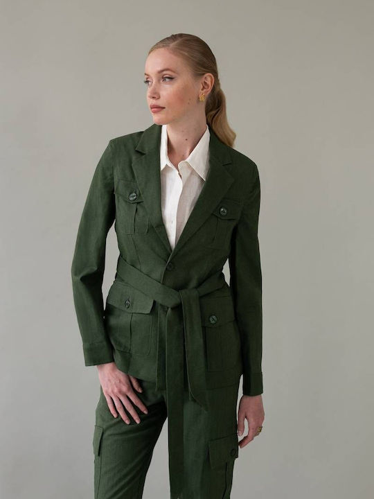 Mind Matter Women's Blazer Green