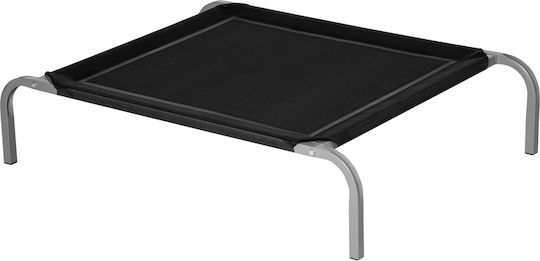 Pawhut Raised Dog Bed Breathable Metal Fabric 90x65x20 Cm Black Silver