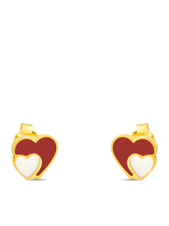 Goldjewels Gold Plated Kids Earrings Studs Hearts from Silver