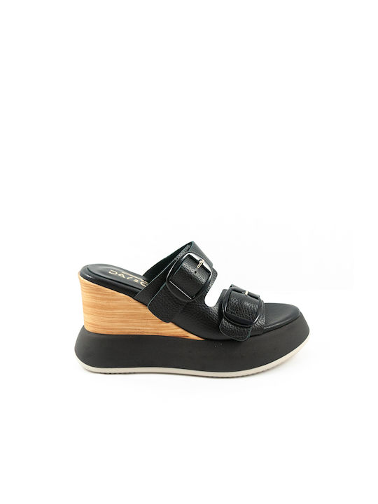 Sante Women's Leather Platform Shoes Black