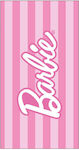 Παιδική Πετσέτα Θαλάσσης Barbie Logo Ροζ Ριγέ 140x70cm
