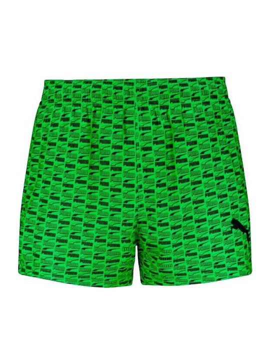 PUMA Men's Swimwear Shorts Green with Patterns