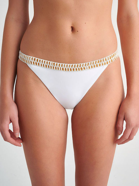 Brazilian Bikini Bottoms Cross Detail White