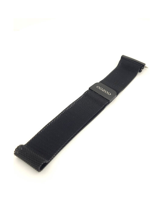 Armband Oozoo Smartwatch Milanese Mesh Schwarz Edelstahl Nr. 20 Code c20b