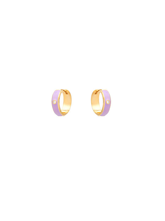 Lilac Zircon Hoop Earrings