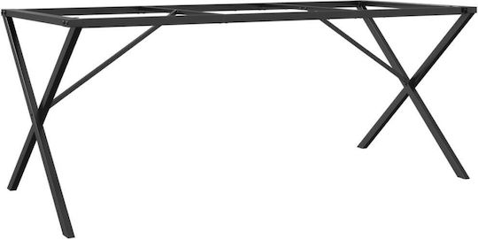 vidaXL Βάση Τραπεζιού Μαντεμένια Μαύρο 160x80x73cm