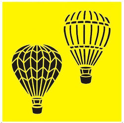 Stencil Plastic Balon cu aer cald 16x16cm St0151b