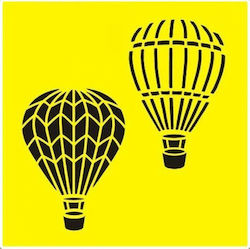 Stencil Plastic Hot Air Balloons 16x16cm St0151b