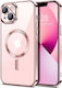 Techsuit Umschlag Rückseite Silikon Rosa (iPhone 13)