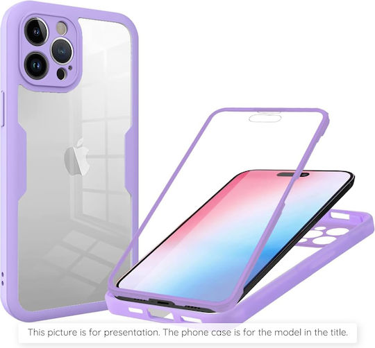 Techsuit ColorVerse 360 Full Cover Σιλικόνης Σετ με Τζαμάκι Μωβ (Xiaomi 14 Ultra)