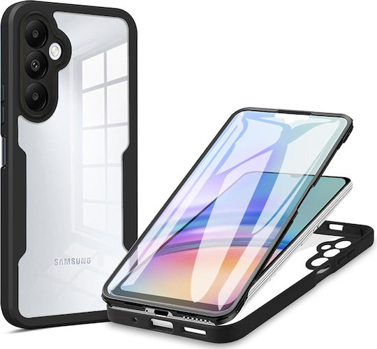 Techsuit ColorVerse 360 Vollschutz Silikon Set mit gehärtetem Glas Schwarz (Galaxy A34)