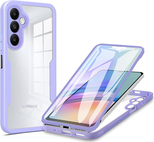 Techsuit ColorVerse 360 Vollschutz Silikon Set mit gehärtetem Glas Lila (Galaxy A34)