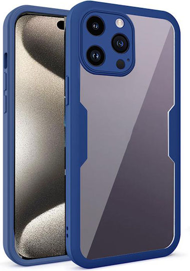 Techsuit ColorVerse 360 Full Cover Σιλικόνης Σετ με Τζαμάκι Μπλε (iPhone 15 Pro Max)