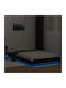 Suport Pat Single Din Lemn Negru Cu Plăci Pentru Saltea 90x200cm