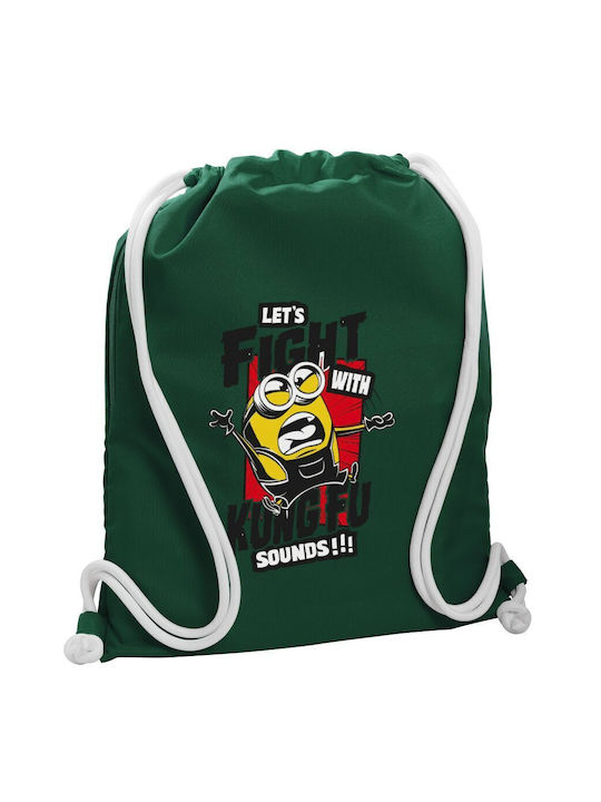 Koupakoupa Minions Let's Fight With Kung Fu Sounds Gym Backpack Green