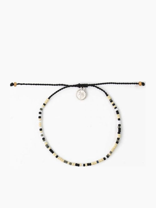 Synchronia Brățară De Glezna Din Șnur Negru 20cm