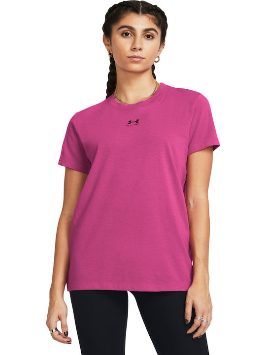Under Armour Core Ss T-Shirt Φούξια