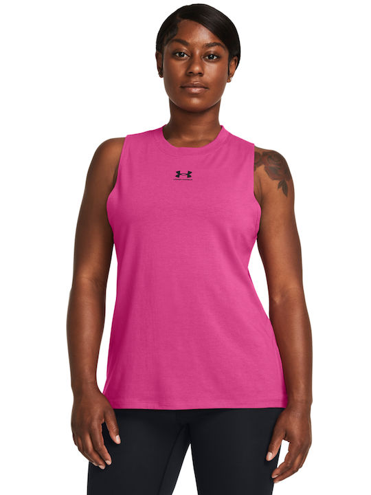 Under Armour Damen Sportliche Bluse Ärmellos Fuchsie