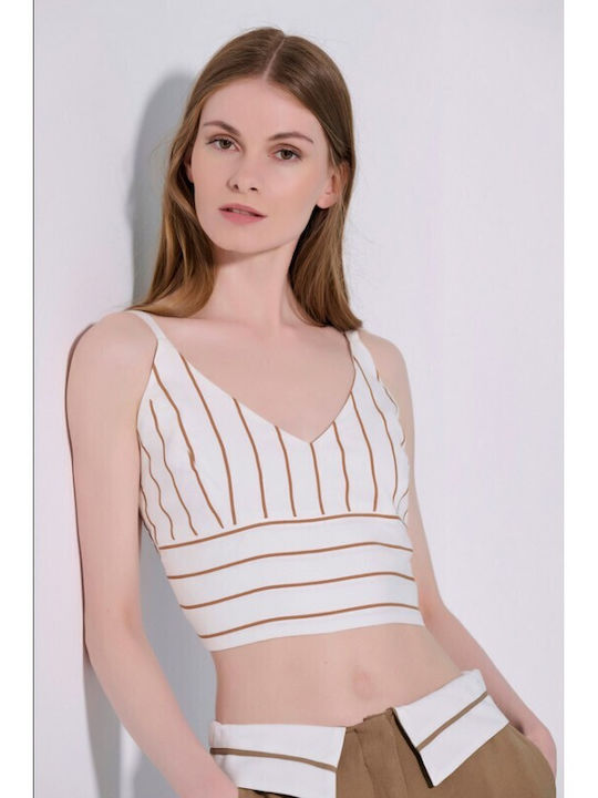 Matis Fashion pentru Femei Crop Top Alb