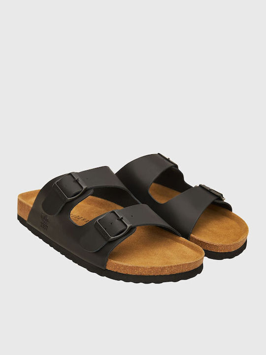 Leder Herrensandalen in Schwarz Farbe