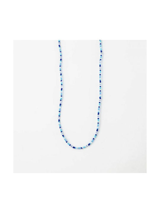 Multicolored Mini Beaded Necklace Blue Black