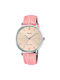 Casio Enticer Watch with Pink Leather Strap