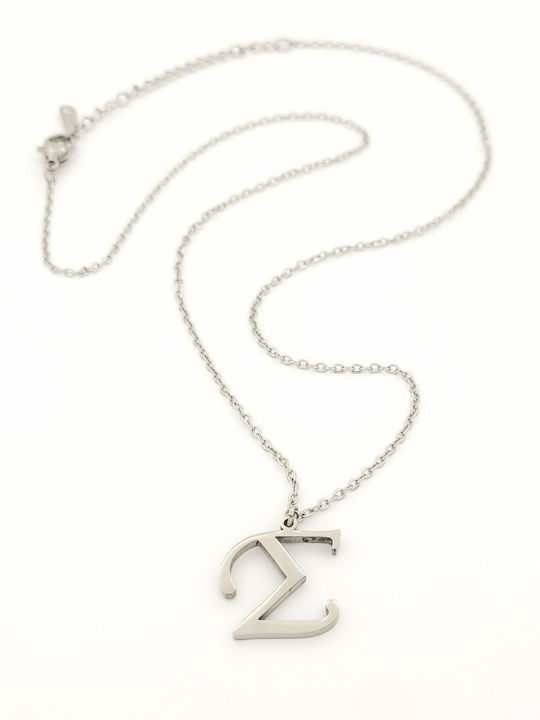 Colier cu monogramă de oțel pentru femei, cod S 107262 Colier cu monogramă de oțel pentru femei, cod S 107262