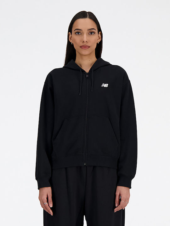 New Balance Essentials Ζακέτα Black με Κουκούλα